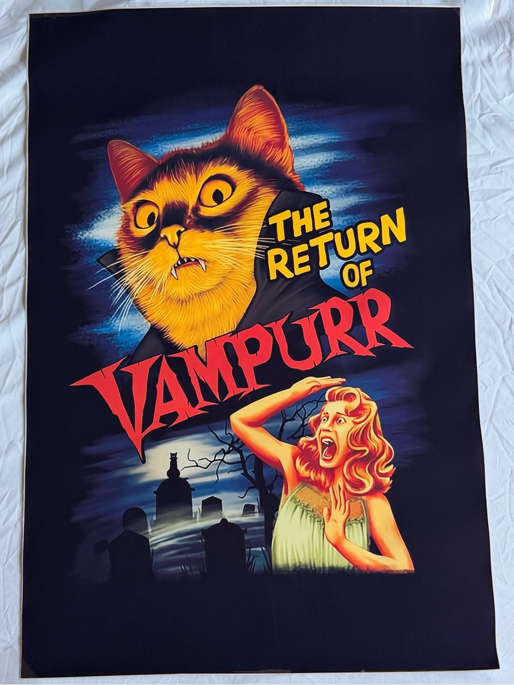 Brand New The Return of Vampurr Graphic Vintage Movie Cat Horror Cartoon Poster